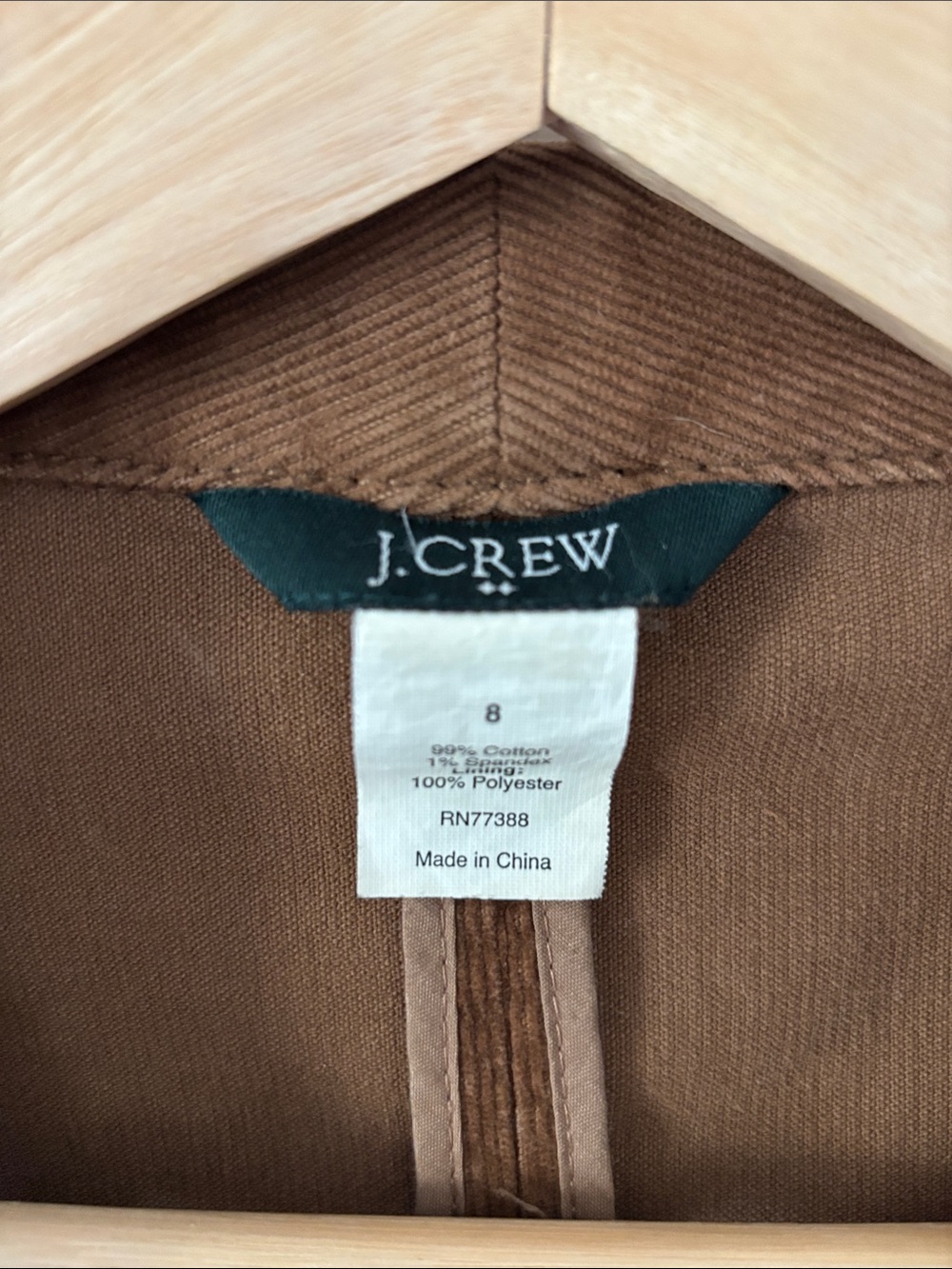 J. Crew Corduroy One-Button Blazer in Warm Brown - Picture 3 of 3